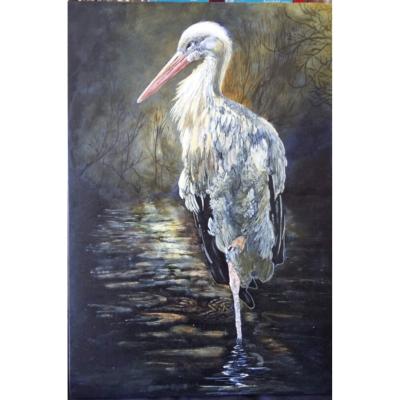 Ooievaar 2 Paneel 30x40 Verkocht