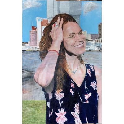 Vrouw In Rotterdam 2 Doek 40x50 Verkocht