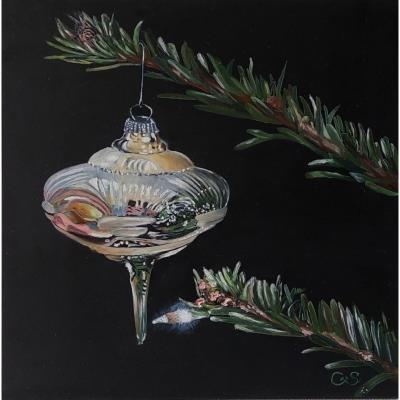 Kerstbal 2 Paneel 20x20